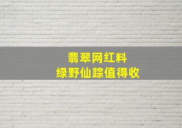 翡翠网红料 绿野仙踪值得收